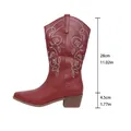 Detailweergave rode westernlaarzen met 28cm schachthoogte en 4,5cm hakhoogte - 38 / Rood