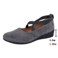Elegantes zapatos de cuña en ante gris con correas cruzadas y altura de tacón de 3 cm - 36 / Gris