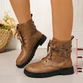Detail view of brown platform ankle boots showing 13.5cm shaft and 3.5cm heel height - 36 / Brown