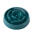 Durable dark teal pet slow feeder bowl with anti-choking maze design for dogs and cats - Dark Green