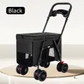 Black foldable multi-functional pet stroller for medium and large dogs outdoor - Fits pets up to 20kg / Black