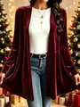 Detail van elegant bordeauxrood goudfluwelen vest voor dames in een feestelijke setting nu - 3XL / Tops / Bordeauxrood