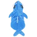 Blue plush shark-themed pet costume for small dogs and cats, perfect for Halloween - S / Light Blue Shark
