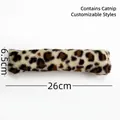 Leopardenmuster Plüsch-Katzenminze-Spielzeugkissen zum Beißen und Mahlen 26cm x 6.5cm - Nr. 15 Strukturiertes Katzenminzekissen