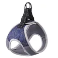 Breathable mesh dog harness vest with reflective patterns and D-ring for small dogs - S / Blue
