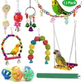 Complete 13-pack colorful bird toy set featuring swings, bells, and climbing beads - 13-Piece Set (Style 2)
