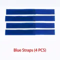 Lot de 4 sangles de fixation bleues à boucles et crochets pour chaussettes animaux - M / Lot de 4 / Bleu