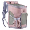 Atmungsaktiver rosa Haustier-Rucksack aus Oxford-Gewebe mit Netzfenstern für kleine Hunde - Light Pink M / M / Rosa