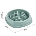 Mint green slow feeder dog bowl with 21cm anti-choke maze design and non-slip base - 21x21x4.5cm / Yarn Ball Style / Green