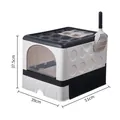 Enclosed foldable cat litter box with drawer design and dimensions 51x39x37.5 cm - Home Style Foldable / Individual Boxed With Scoop / Black and White