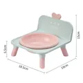 Erhöhter Katzennapfhalter in Pastellgrün und Rosa mit 15 cm Höhenmarkierungen - Einzelschüssel / Kunststoffeinsatz / Grün