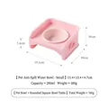 Roze minimalistische voerbak voor huisdieren met standaard en keramische kom - Roze Kom + Roze Standaard Set