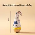 Jouet culbuto interactif pour chat en bois de hêtre avec motif d'ours mignon, 14cm - Culbuto Ours (Style Twist) / 14x6cm