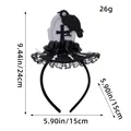 Halloween gothic tombstone and crow headband with black roses, 24x15cm size decoration - One Size / Black Floral Tombstone Hat