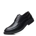 Klassische schwarze Herren Business-Anzugschuhe aus Leder mit elegantem Schnürdesign - 37 / Schwarz