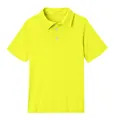 Bright neon yellow kids short-sleeved polo shirt with classic collar and buttons - Bright yellow