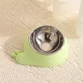 Ciotola per animali a forma di lumaca verde erba con ciotola interna in acciaio inox - Forma di Lumaca (Con Ciotola in Acciaio Inossidabile) / Verde erba