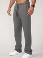 Men's loose fit grey joggers with drawstring waist and elastic band for fitness. - S / Bottoms / Dark Gray