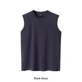 Débardeur homme en coton peigné 260g gris foncé, coupe décontractée, style basique uni - Gris foncé