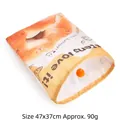 Tunnel pour chat avec imprimé bagel, 47x37 cm, sac de jeu interactif pour chaton - Emballage en Sac OPP / Motif de Pain Bagel