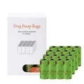 Biodegradable green dog poop bags set with 18 rolls in a white eco-friendly dispenser box - 18 Rolls Set / Green