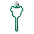 Green portable hands-free dog poop bag holder for leash with adjustable white velcro strap - Dark Green