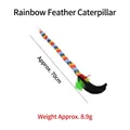 Rainbow plush feather cat teaser refill, 70cm long and lightweight toy - Rainbow Feather Caterpillar