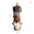 Funda para botella de vino de Navidad diseño gnomo con 33 cm de alto y 13 cm de ancho - Rayas verdes