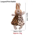 Leopard print plush rabbit dog toy made of soft corduroy fabric - 27x13cm / Leopard Rabbit