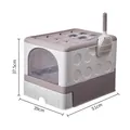 Large foldable enclosed cat litter box detail showing dimensions 51cm x 39cm x 37.5cm - Home Style Foldable / Individual Boxed With Scoop / Rice Coffee