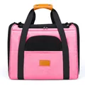 Portable pink foldable pet carrier bag with breathable mesh window for cats and small dogs - 45cm*35cm*33cm / Pink
