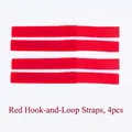 Lot de quatre sangles velcro réglables rouge vif pour chaussettes et bottes d'animaux - M / Lot de 4 / Rouge