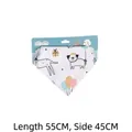 Bandana bianca regolabile per animali domestici con disegni di cani su carta blu - Asciugamano per Saliva N. 3 / Lunghezza 55 cm, Lato 45 cm