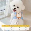 Cute cartoon toast dog harness and leash set for small dogs, blue plush vest style - S / Toast