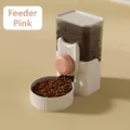 Pink automatic gravity-fed pet feeder with integrated water bowl for cats and small dogs - Feeder / 1L / Pink
