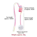 2m Pink gradient hanging cat toy featuring a plush spring and white fluffy rabbit fur ball - Gradient Pink