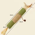 Giant catnip stick cat toy with jute rope and feathers, size 31x4cm - Giant Catnip Stick