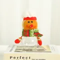 Transparent Christmas gingerbread man candy jar decoration with plush head and chef hat - Gingerbread Style (U1-10)
