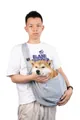 Tracolla porta animali grigia traspirante per cani e gatti, comoda per i viaggi - Animali entro 7,5kg / Grigio chiaro