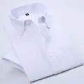 Hochwertiges weißes Kurzarm-Oxfordhemd für Herren mit klassischem Button-Down-Kragen - 38 / Oberteile / Weiß (DXN04)