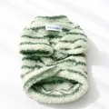 Gilet en peluche à rayures vertes et blanches pour petits chiens et chats - XS / Rayé vert et blanc