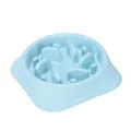 Hellblauer Anti-Schling-Napf aus Kunststoff für Hunde und Katzen zur langsamen Fütterung - 19.5*4.5cm Größe / Blau