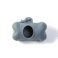 Portable gray bone-shaped pet waste bag dispenser for efficient dog walking cleanup - Without Waste Bags / Gray