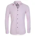 Men's slim fit four-way stretch long sleeve business dress shirt in light pink - 3XL / Tops / Light Pink (H-2-707)