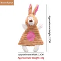 Brown corduroy squeaky rabbit dog toy for puppy teething, chew-resistant pet accessory - 27x13cm / Pink Rabbit