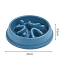 Blue slow feeder pet bowl for dogs and cats with 21cm diameter and anti-choking design - 21x21x4.5cm / Round Style / Blue