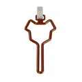 Durable brown hands-free dog waste bag holder clip with white elastic strap for leash - Coffee