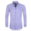 Lavender men's slim fit long sleeve business dress shirt for office and casual wear - 3XL / Tops / Light Blue (H-2-709)