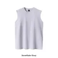 Gilet décontracté sans manches en coton peigné 260G, couleur gris flocon de neige - S / Hauts / Flocon de neige Gris