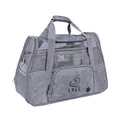 Professional gray breathable pet carrier bag with LDLC logo for cats and small dogs SKU - Large Capacity / Light Gray